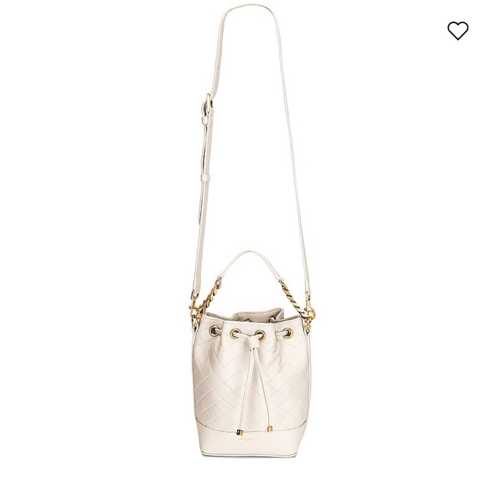 YSL Seau Matelasse Bucket Bag Cream Crossbody Yves Saint Laurent